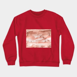 Watercolor landscape, nature. Art decoration, sketch. Illustration hand drawn modern Crewneck Sweatshirt